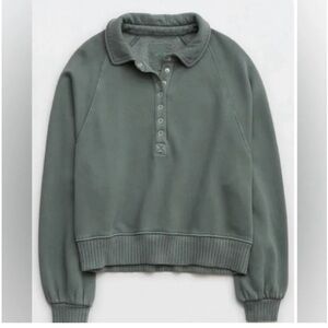 Aerie Women’s Royal Palm Quarter Snap Sweatshirt